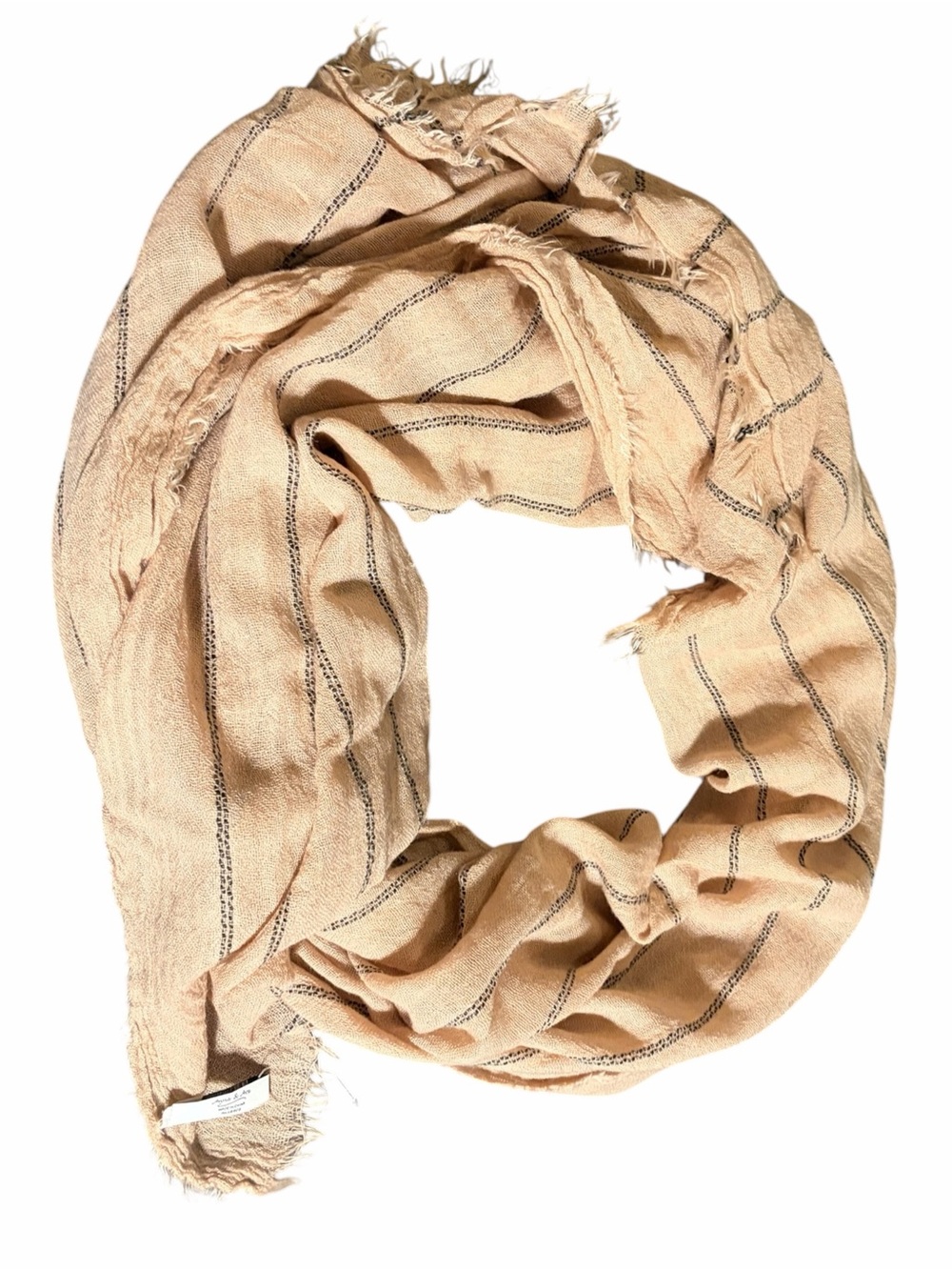 Anna & Ava Beige with Grey Stripes Lightweight Scarf